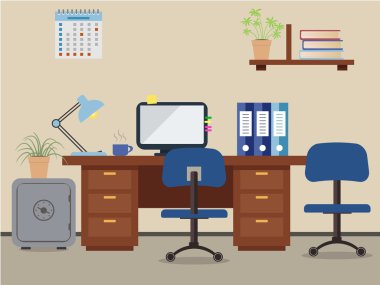 Ofis çalışanının çalışma yeri