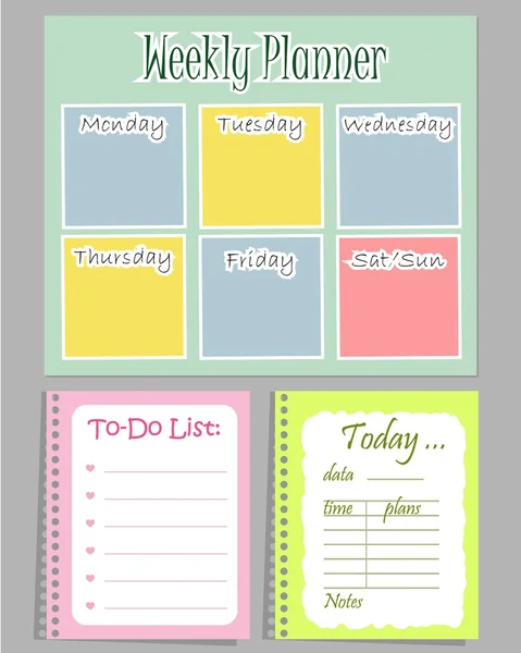 Set van Routeplanners "To-Do List" — Stockvector