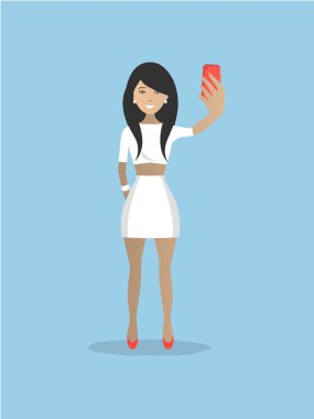 Bayan Beyaz selfie yapar