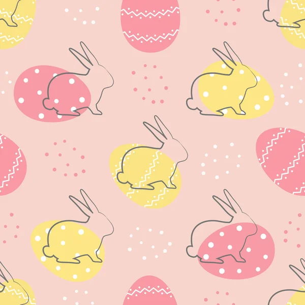 Velikonoční Pozadí Bezproblémový Abstraktní Vzor Velikonočními Zajíčky Vejci Růžovém Pozadí — Stockový vektor