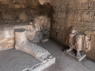 Dharmarajika Taxila ancient site showing carved Buddha feet relics representing spiritual peace and Buddhist culture