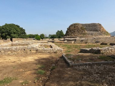 Ancient Buddhist heritage of Dharmarajika Stupa complex in Taxila Pakistan showing ruins and sacred architecture