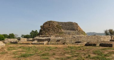 Dharmarajika Stupa complex showing ancient Buddhist architecture in Taxila
