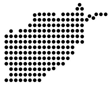 Afghanistan full dot map vector in points only for minimal and modern design