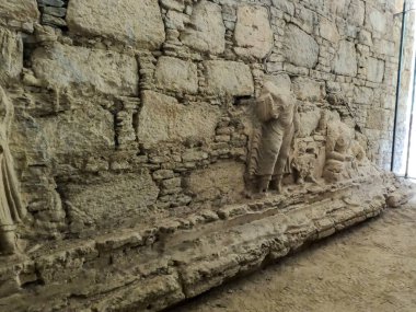 Heritage Standing figures in stupa wall Mohra Muradu Taxila Pakistan