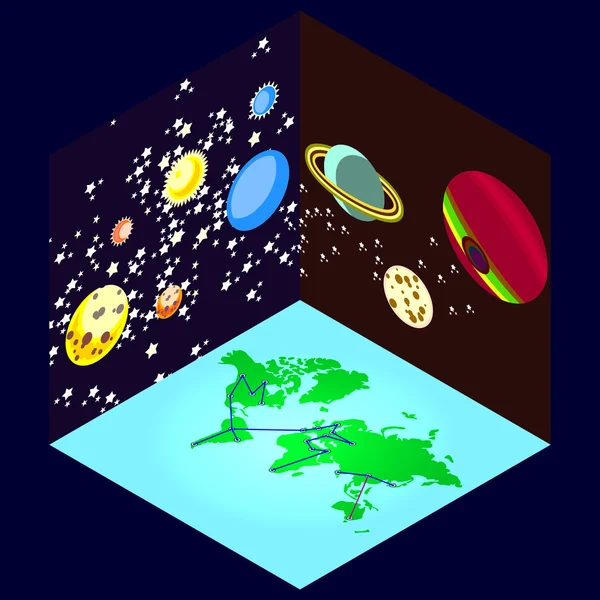 İzometrik ev planlama. 3D vektör oluşturma kiti