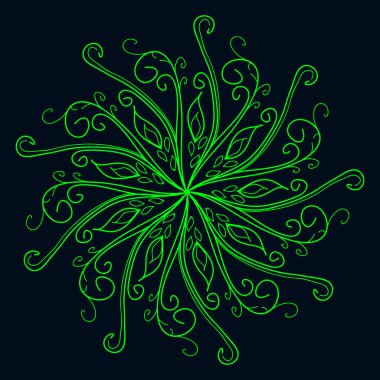 Siyah bir arka plan üzerinde vektör yuvarlak şekli.