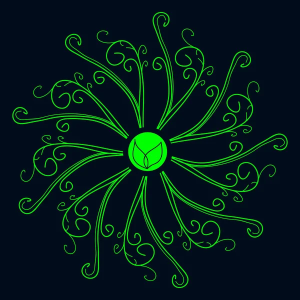 Siyah bir arka plan üzerinde vektör yuvarlak şekli.