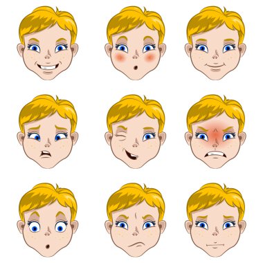 çocuklar yüz duygular çizgi film