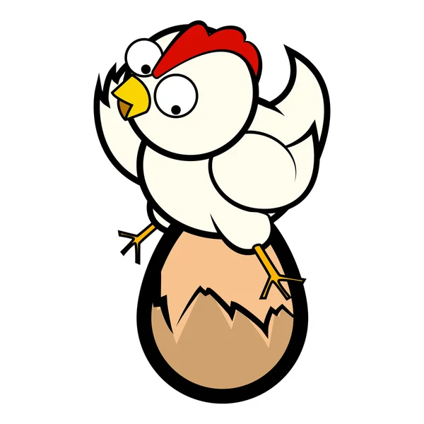 Chicken sitting on egg — Stock Vector