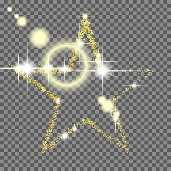 Yıldızlar yanıp sönen, altın parlak yıldız