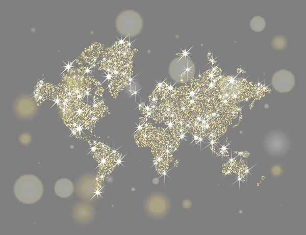 Altın parlak Dünya Haritası