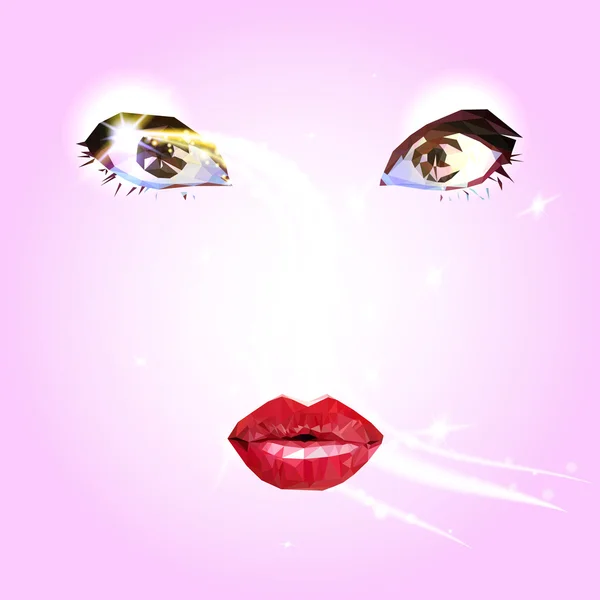 Güzel kadın portre üçgen tarzı