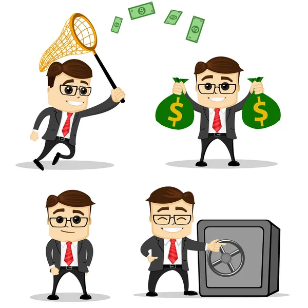 Sevimli karakterler işadamı ve office alt kümesini teşkil etmektedir. Vektör. Yöneticisi karakter. Güvenli.