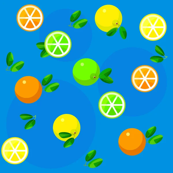 Naadloze patroon achtergrond met citrusvruchten — Stockvector