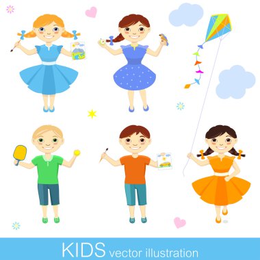 Mutlu çocuklar çizimi | Kız ve erkek gülümseyen