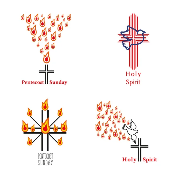 Símbolos de iglesia. Espíritu Santo. . — Vector de stock