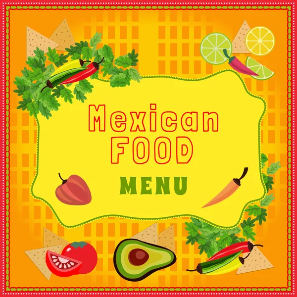 Menu de comida mexicana — Vetor de Stock