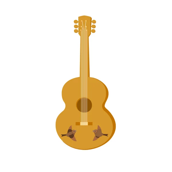 Guitare acoustique isolée — Image vectorielle