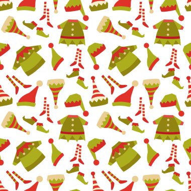 Elf kostüm ikonu koleksiyonu kusursuz desen