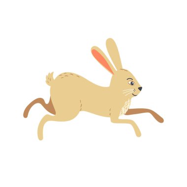 Zıplayan Tavşan basit çizgi film vektör simgesi