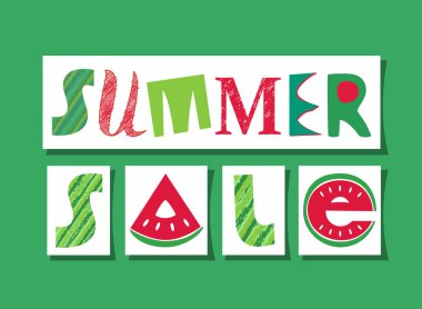 Yaz indirimi süslü harf vektör tabelaları