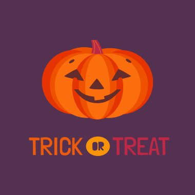 Cadılar Bayramı balkabağı düz vektör ikonu