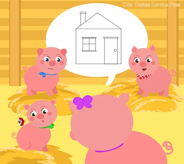 The three little pigs 2 — Stock Vector