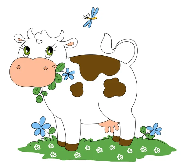 Linda ilustración vaca — Foto de Stock