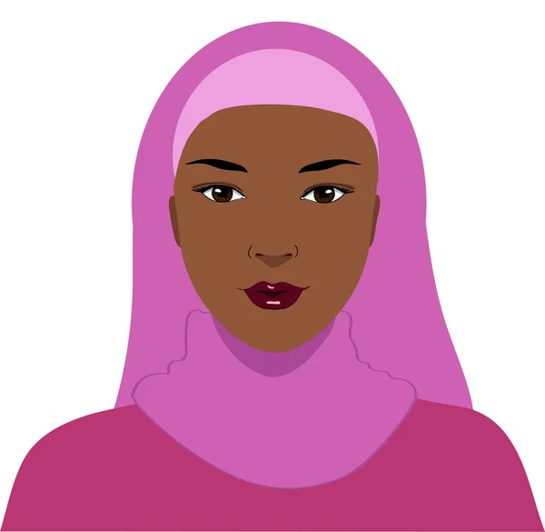 Muslim Woman Attractive Eyes Lipstick Wearing Pink Veil Isolated White — Stock Photo, Image