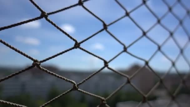Mesh fence close up — Stock Video