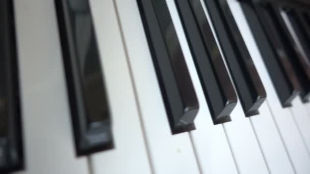 Teclas de piano o sintetizador hd — Vídeo de stock