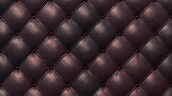 Sfondo primo piano del divano in pelle Chesterfield vintage marrone scuro. Rendering 3D — Foto Stock