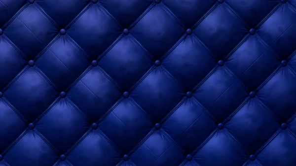 Крупный план на фоне синего антикварного текстильного дивана в стиле Честерфилда, 3D-рендеринг Стоковое Изображение