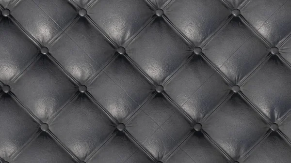 Fondo de primer plano de gris vintage sofá de cuero Chesterfield. Representación en 3D Imagen De Stock