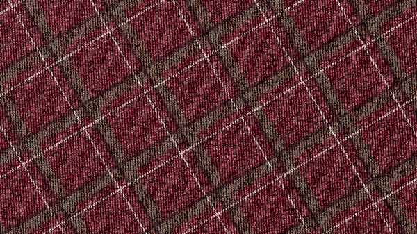 Background checkered weave pattern with red, white and brown color. Checkered twill. 3D-rendering — ストック写真