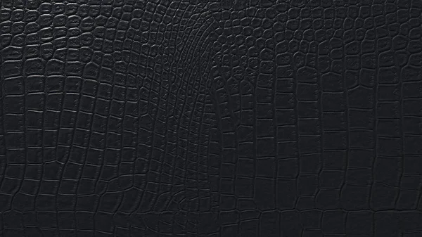 Textura de piel de cocodrilo negro. Fondo de piel de cocodrilo natural cerca. Representación en 3D Imagen De Stock