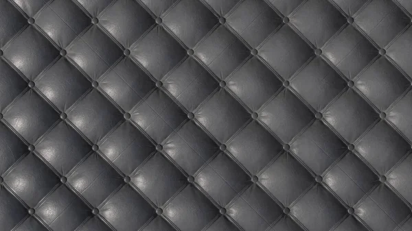 Sfondo primo piano del divano in pelle Chesterfield grigio vintage. Rendering 3D — Foto Stock