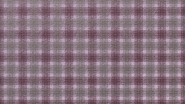 Vlněná přikrývka s tartanovým vzorem jako pozadí. Struktura přírodních vlněných textilií v purpurové a bílé šekové. 3D vykreslování — Stock fotografie