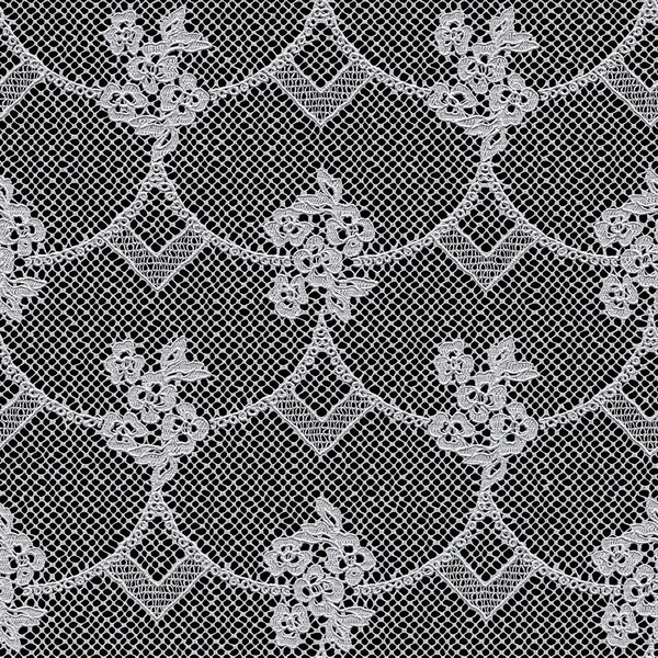 White lace with pattern in the manner of flower on black background. 3D-rendering — Stock Photo, Image