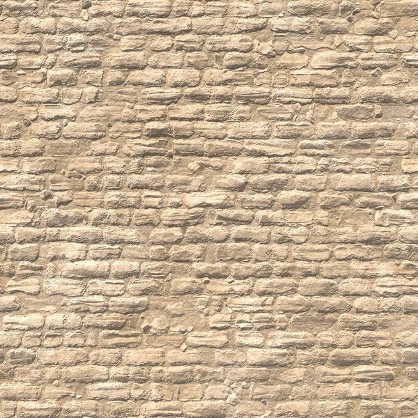 Mur de brique calcaire désert, vieux mur de brique jaune irrégulier, texture de fond. rendu 3D — Photo