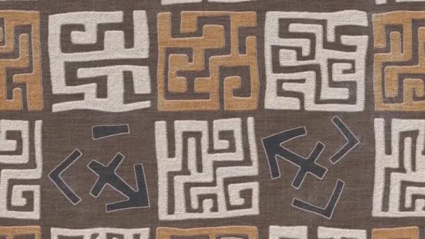 El patrón nacional cubano del ornamento. Diseño de textura étnica tradicional. Representación en 3D — Vídeos de Stock