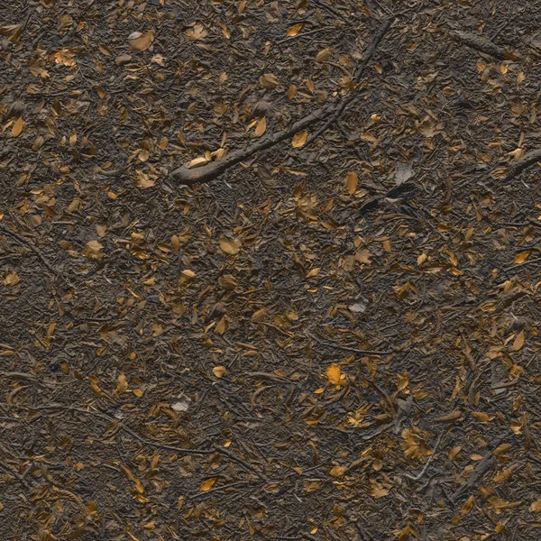 Feuilles d'automne mouillées tombées. Feuilles ternes, humides et multicolores trempées dans la pluie. Fond texturé abstrait avec litière de feuilles humides. Un ruisseau feuillu. rendu 3D — Photo