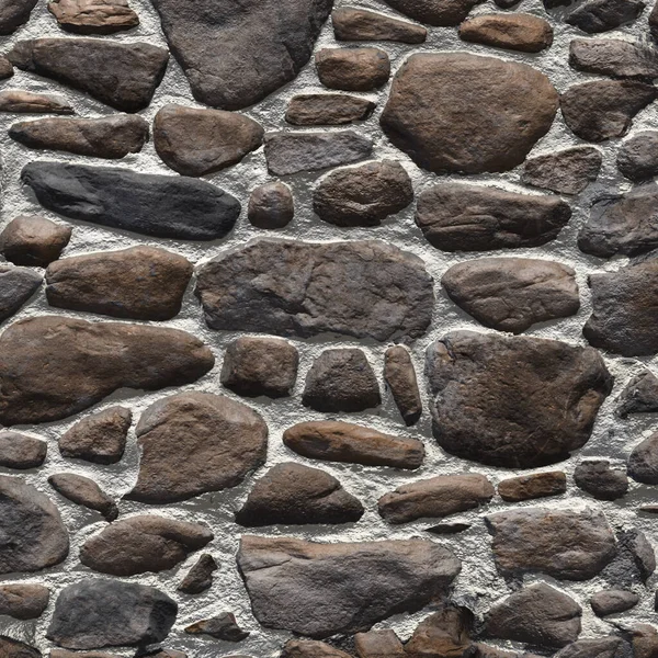 Losowy mur wokół kamiennej ściany. Konstrukcja ściany kamiennej w tle, Panorama ściany kamiennej, tło muru. Renderowanie 3D. — Zdjęcie stockowe