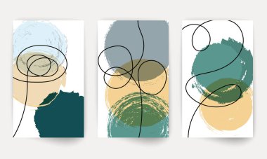 Modern soyut resim soyut el çizimi suluboya efekt tasarım elementleri. Modern sanat baskısı. Karalama şekilli çağdaş tasarım.