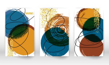 Modern sanat eserleri. Geometrik şekil ve çizgiler kümesi. Minimalist el boyaması şekiller. Modern sanat arka planı.