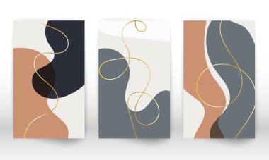 Modern soyut resim. Bir dizi geometrik şekil. Soyut el çizimi suluboya efekt tasarım elementleri. Modern sanat baskısı. Karalama şekilli çağdaş tasarım.