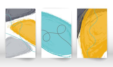 Bir dizi geometrik şekil. El yapımı suluboya efekt tasarım elementleri. Modern sanat baskısı. Karalama şekilli çağdaş tasarım.