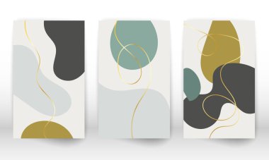 Bir dizi geometrik şekil. Soyut el çizimi suluboya efekt tasarımı. Modern sanat baskısı. Karalama şekilli çağdaş tasarım.