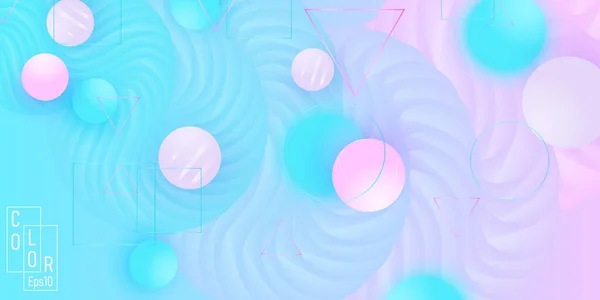 Fondo de color. Patrón de fluidos. Esferas suaves rosas y azules. — Archivo Imágenes Vectoriales